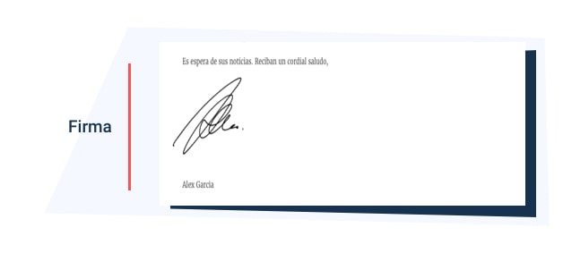 firma de la carta de presentacion