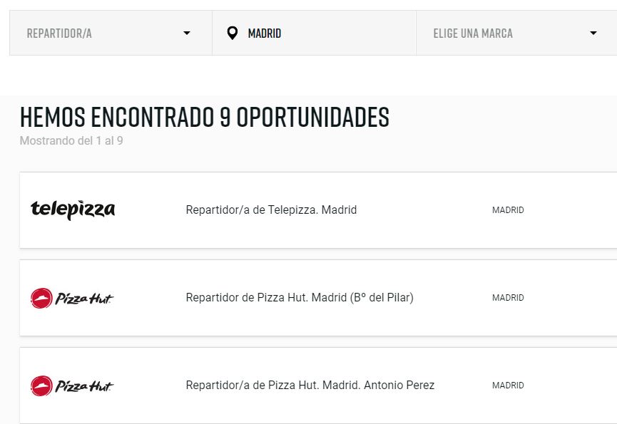 Paso 3 buscar empleo telepizza