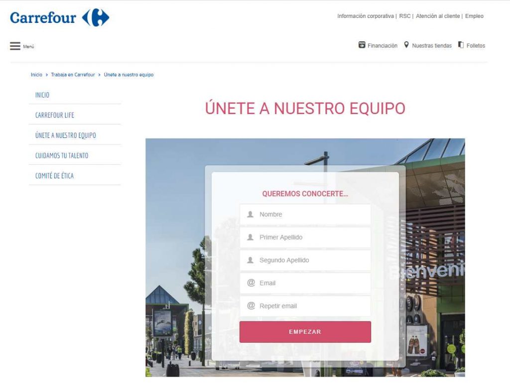 Pasos a seguir para trabajar en carrefour