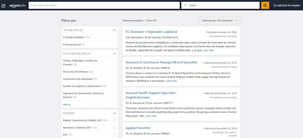 curriculum para amazon