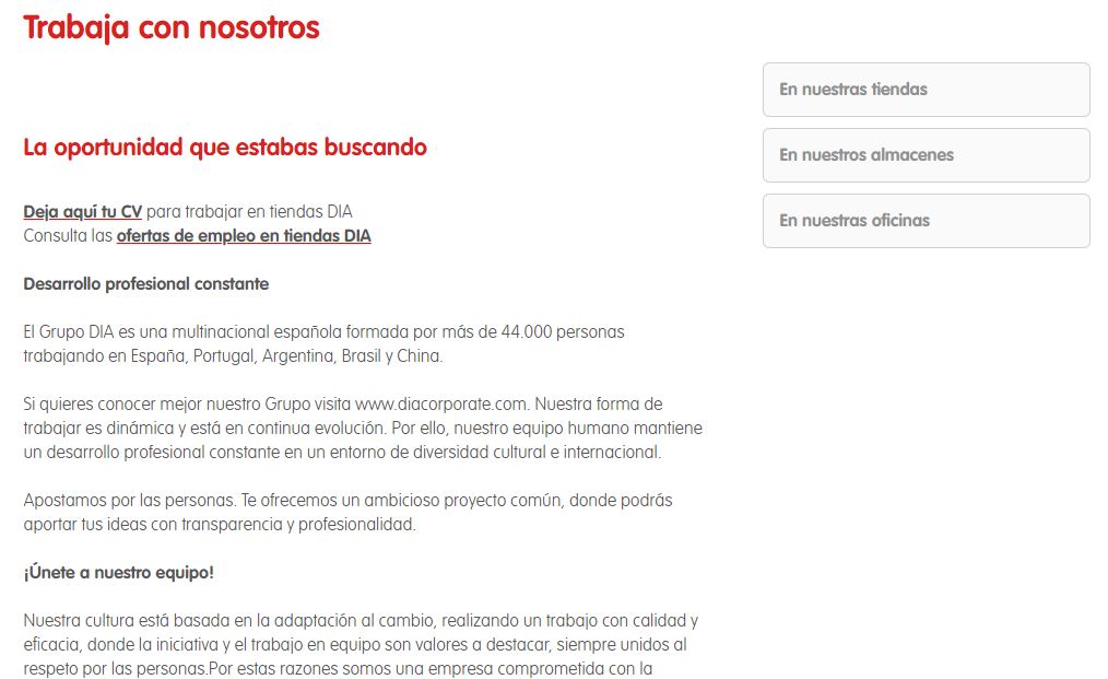 Curriculum para trabajar en dia