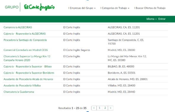mandar el curriculum a el corte ingles