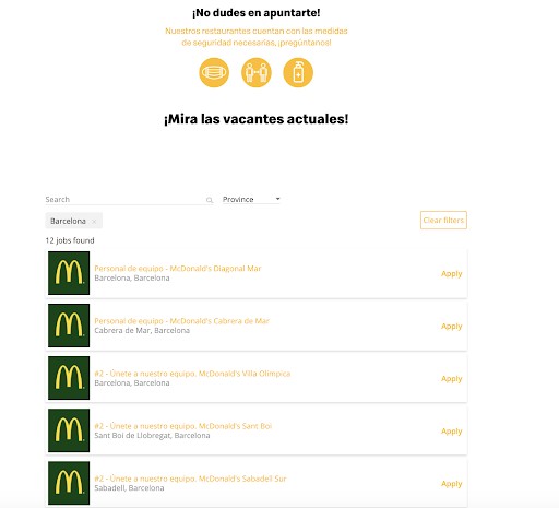 Enviar tu currículum vitae para trabajar en McDonald's