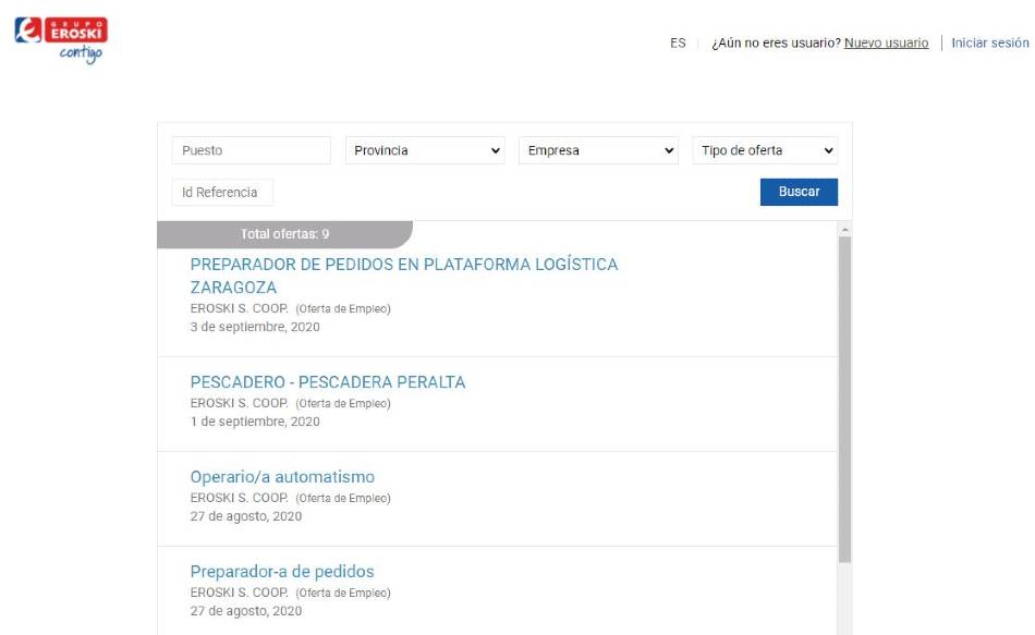 mandar curriculum a eroski