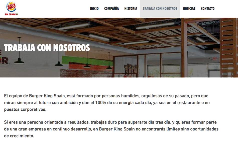 trabajar en burger king