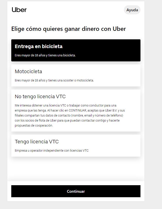 enviar curriculum a uber