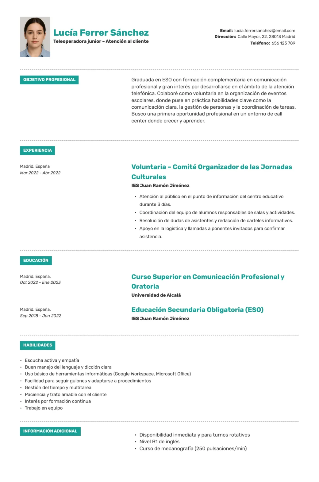 Currículum-de-teleoperadora-sin-experiencia