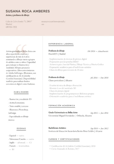 curriculum de artista