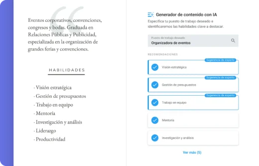 generador de habilidades para cv con ia