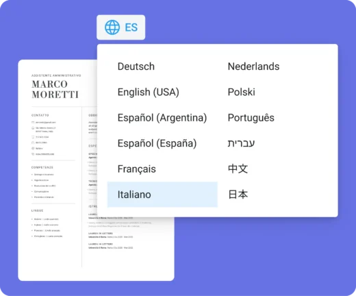 Editor de CV multilingue
