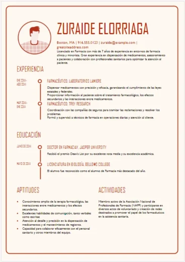 Plantilla de currículum creativa en Word gratis con diseño colorido y secciones visuales