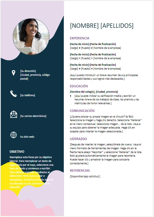 Plantilla de CV en Word gratis (colorida)