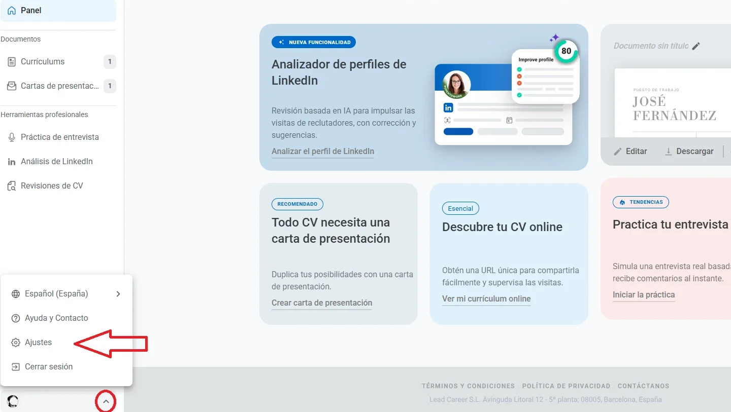 cancelar suscripción a onlinecv